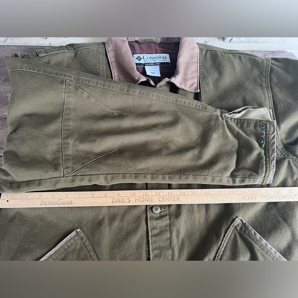 Columbia VTG River Lodge Men XL Heavy Canvas Lined Hunting Jacket Leather Collar - Picture 8 of 16